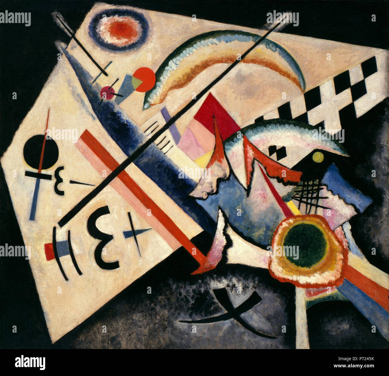 Inglese: Croce Bianca da Vasily Kandinsky, 1922, olio su tela, 39 9/16 x 43 9/16 pollici (100,5 x 110.6 cm), la Collezione Peggy Guggenheim di Venezia . 1922 26 Croce Bianca da Vasily Kandinsky, 1922 Foto Stock
