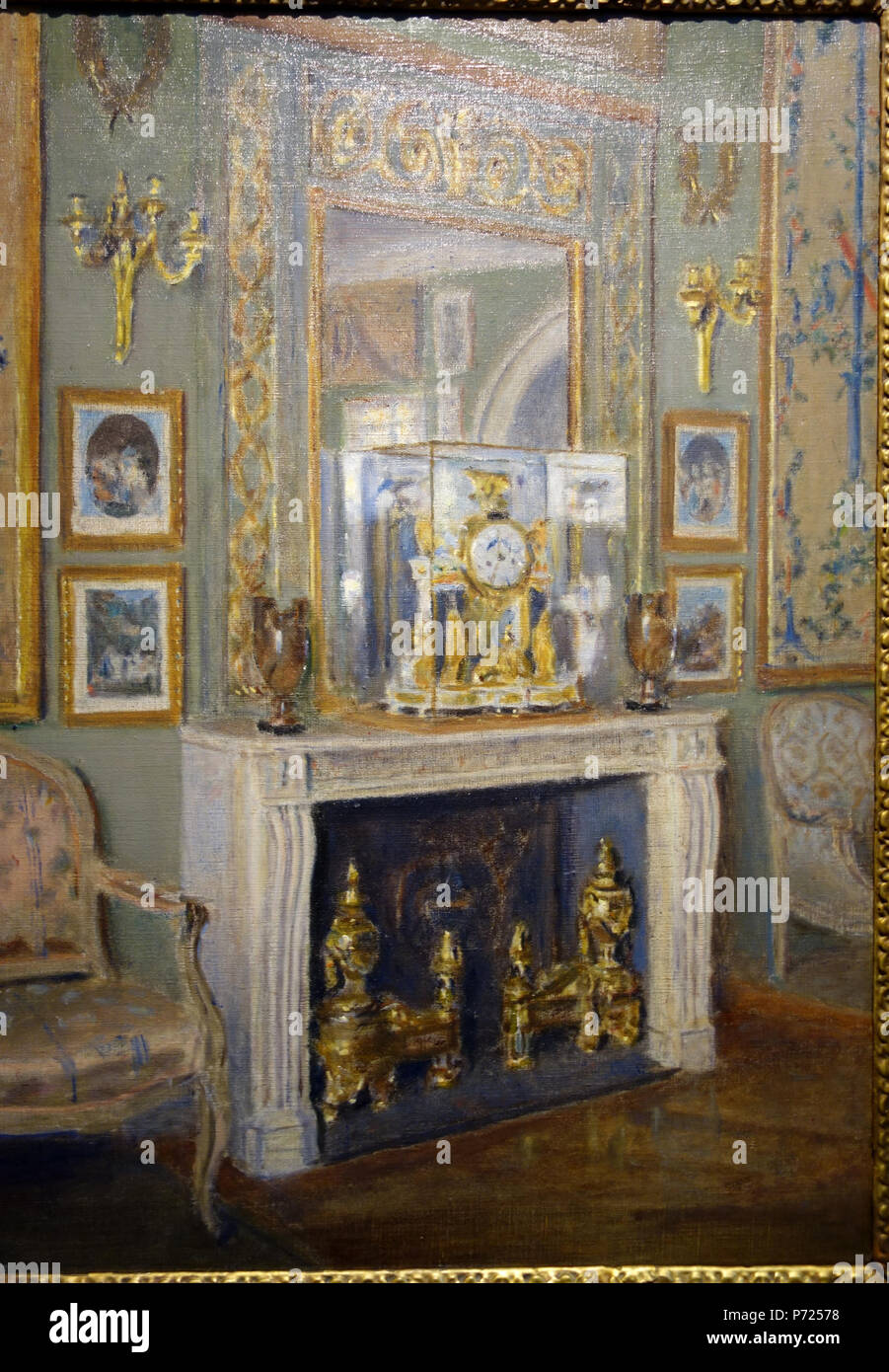 Inglese: presentano in Fitchburg Art Museum di Fitchburg, Massachusetts, STATI UNITI D'AMERICA. Questa illustrazione è in quanto l'artista morì più di 70 anni fa. La fotografia è stata ammessa nel museo senza restrizione. 14 giugno 2013, 15:43:22 32 Camino da Eleonora Norcross, data sconosciuta, olio su tela - Fitchburg Art Museum - DSC08890 Foto Stock