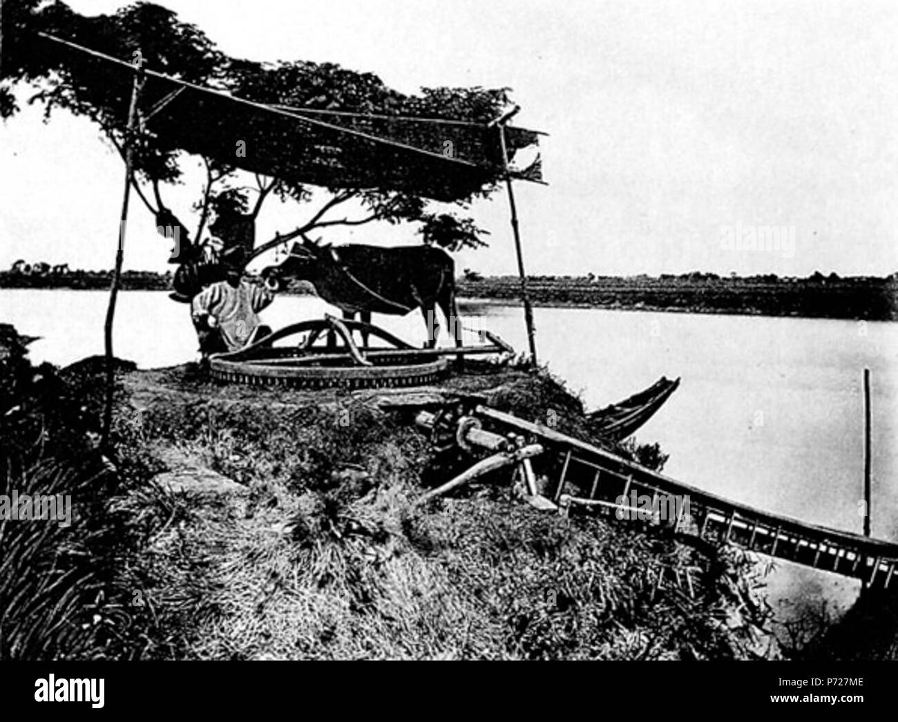 17 Bewässerungs-Anlage am Westfluss bei cantone Foto Stock