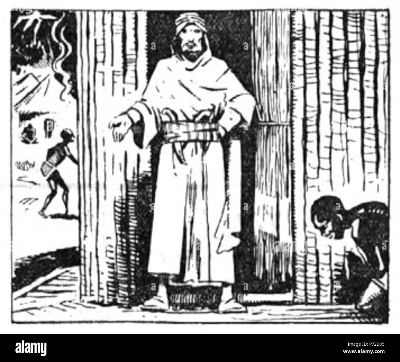 Slovenščina: Ilustracija Jožeta Beranka za slikanico Josipa Podmilšaka Žalost in veselje, Slovenski dom 1941 . 1941 6 BeranekZV252 Foto Stock