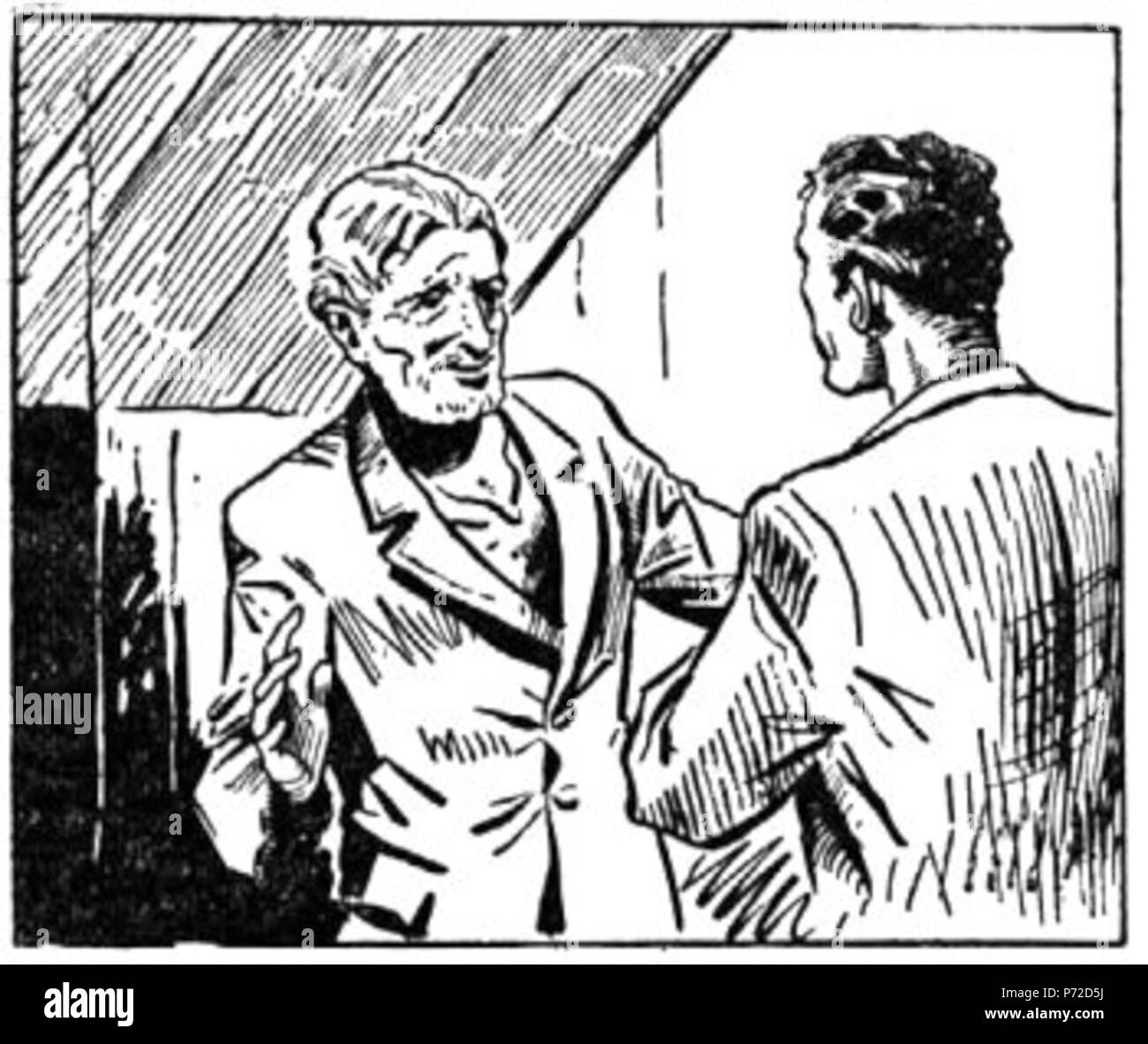 Slovenščina: Ilustracija Jožeta Beranka za slikanico Josipa Podmilšaka Žalost in veselje, Slovenski dom 1941 . 1941 6 BeranekZV304 Foto Stock