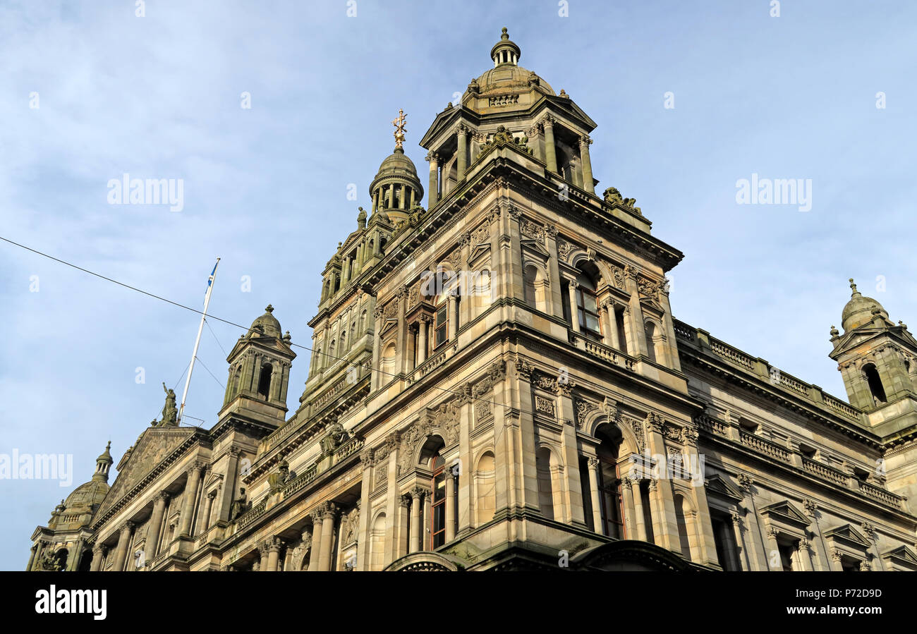 City Chambers, Glasgow City Council, George Square,Scozia, Regno Unito Foto Stock