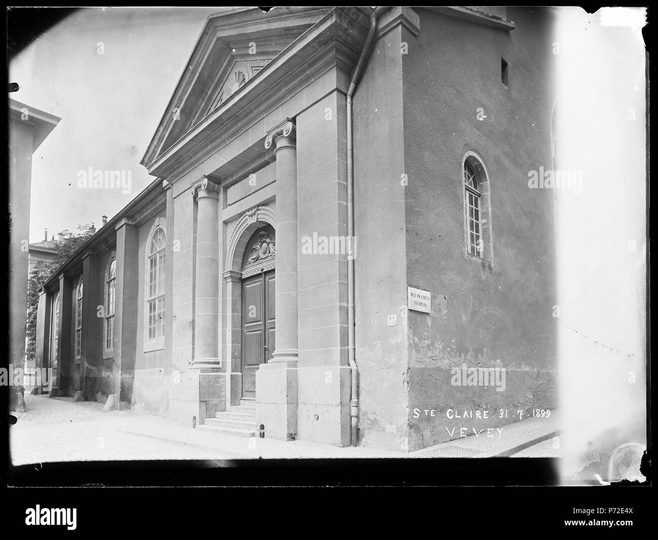 . Eglise réformée anciennement Sainte-Claire. Il cliché pris à l'angolo de la rue des deux templi.. 31 Luglio 1899 24 CH-ACV AMH-C-0473 Foto Stock