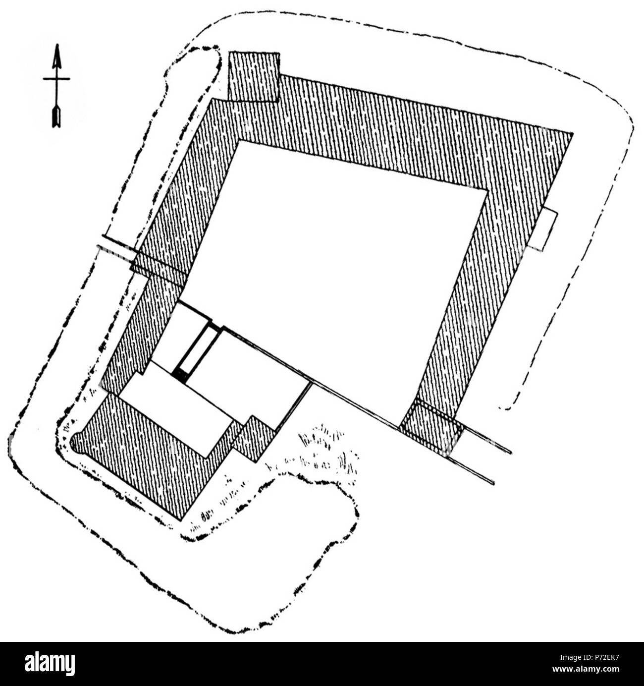 Deutsch: Lageplan der Burg Dürboslar . da 1902 4 Burg Duerboslar Lageplan Foto Stock