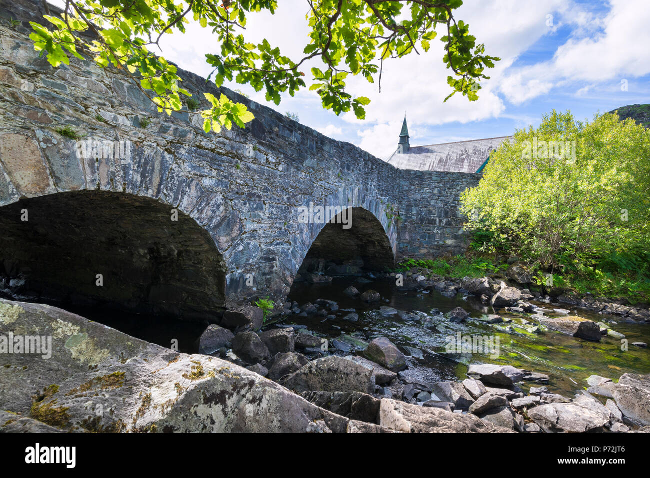 Chiesa Derrycunnihy, Parco Nazionale di Killarney, nella contea di Kerry, Munster, Repubblica di Irlanda, Europa Foto Stock