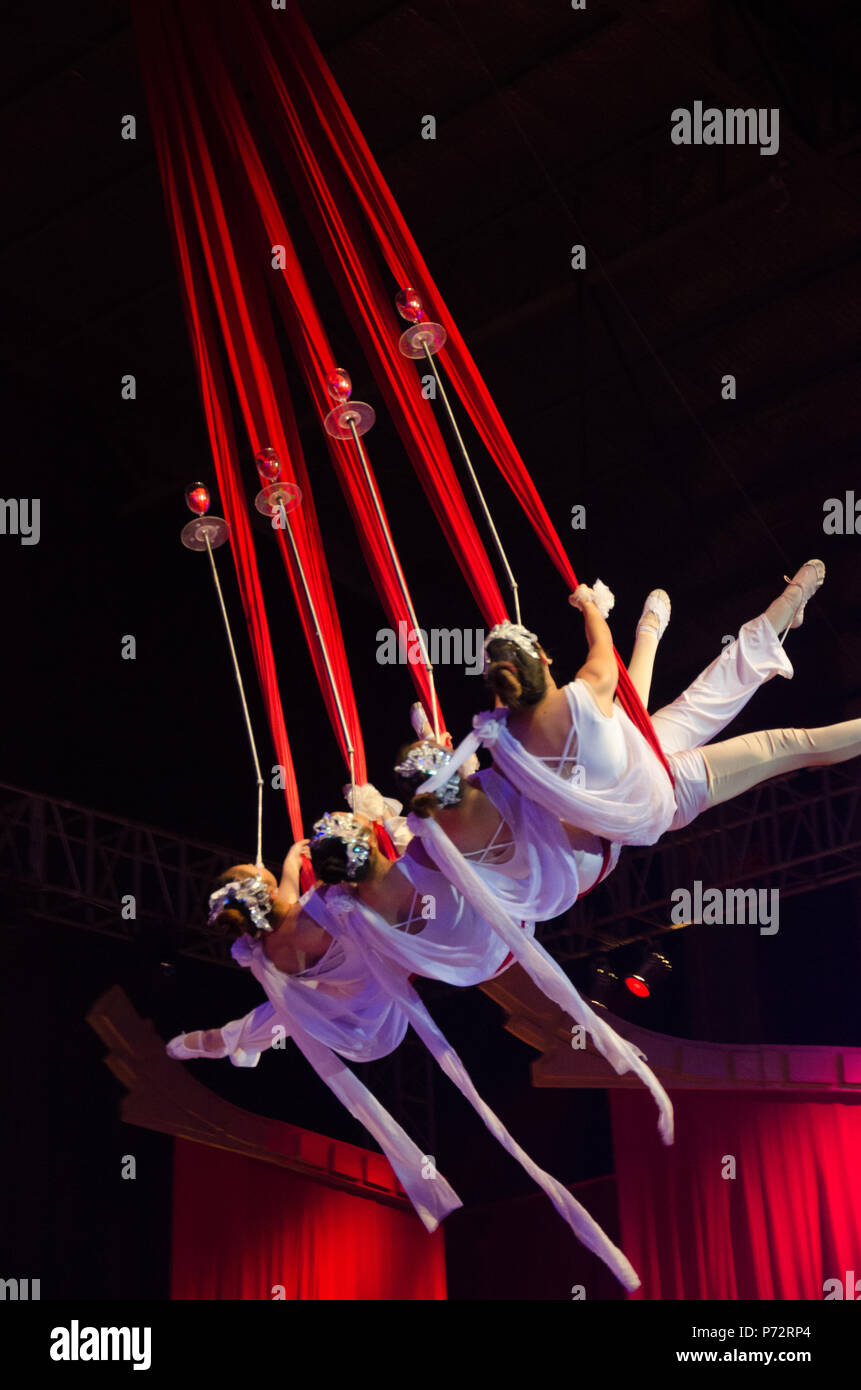 Cina Shaolin Monks Kung Fu Arti Marziali Show ( circo orientale in Ancol, Jakarta, Indonesia ) Foto Stock