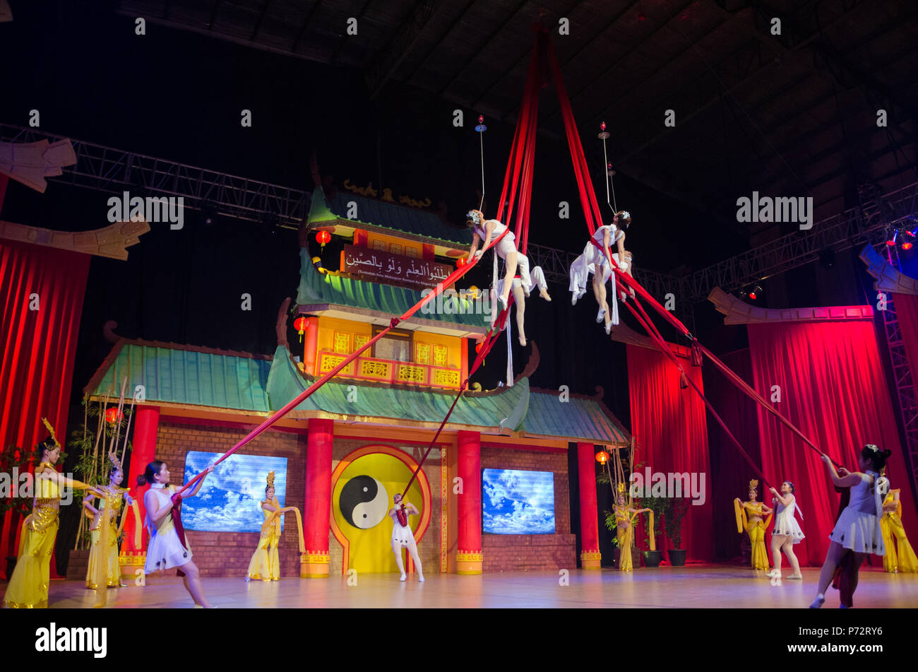 Cina Shaolin Monks Kung Fu Arti Marziali Show ( circo orientale in Ancol, Jakarta, Indonesia ) Foto Stock