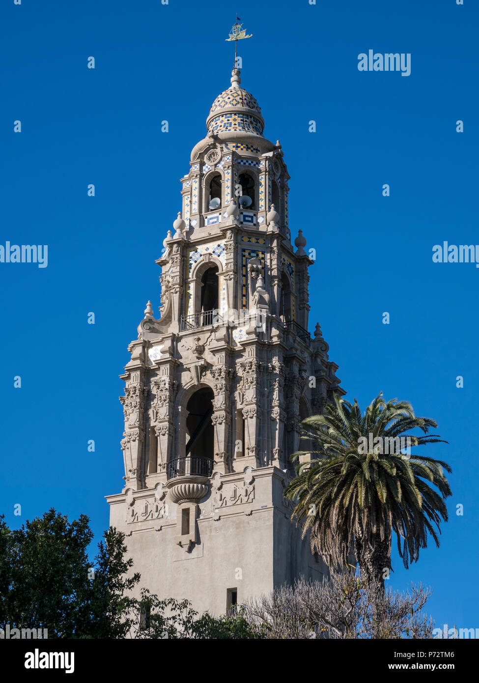 Torre, il San Diego Museo dell'uomo, il Balboa Park, San Diego, California. Foto Stock