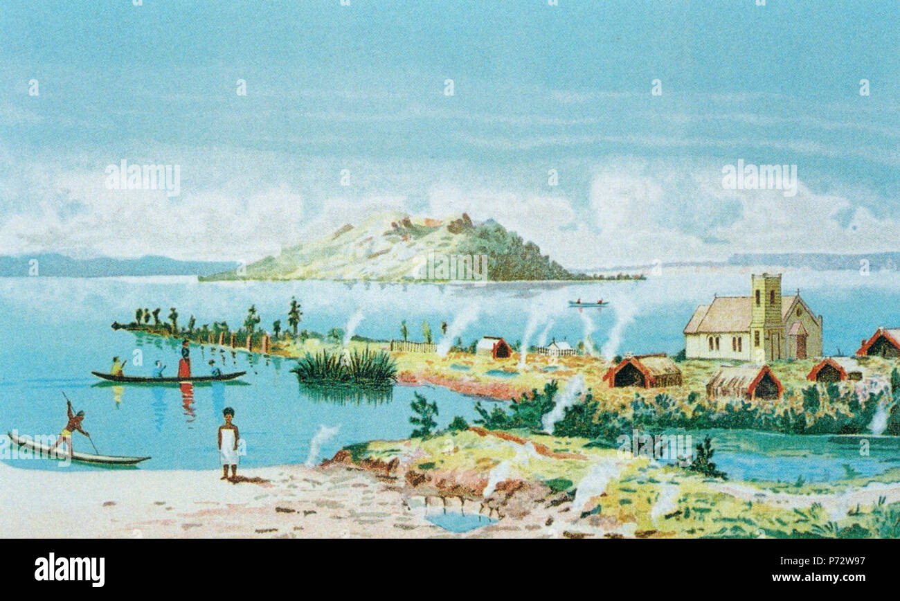 . Lago Rotorua e Mokoia Island 1900 222 Thomas Ryan - Lago Rotorua e Mokoia Island Foto Stock