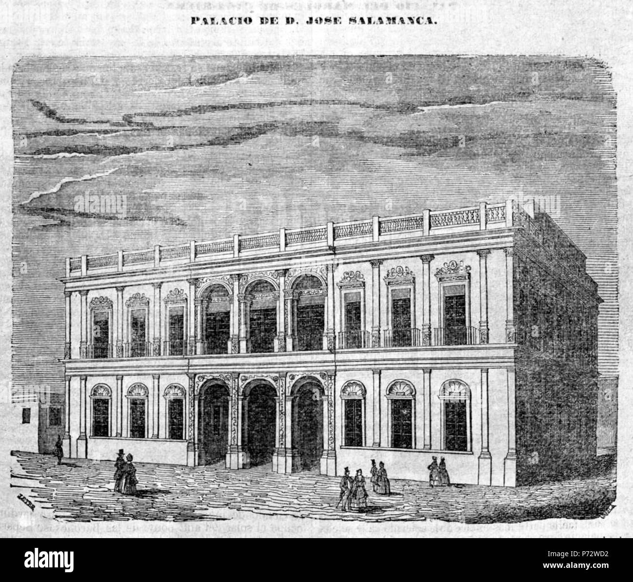 1 1847 Diccionario geográfico-estadístico-Historico de España y sus posesiones de ultramar, tomo X, Madoz, Palacio de José Salamanca Foto Stock