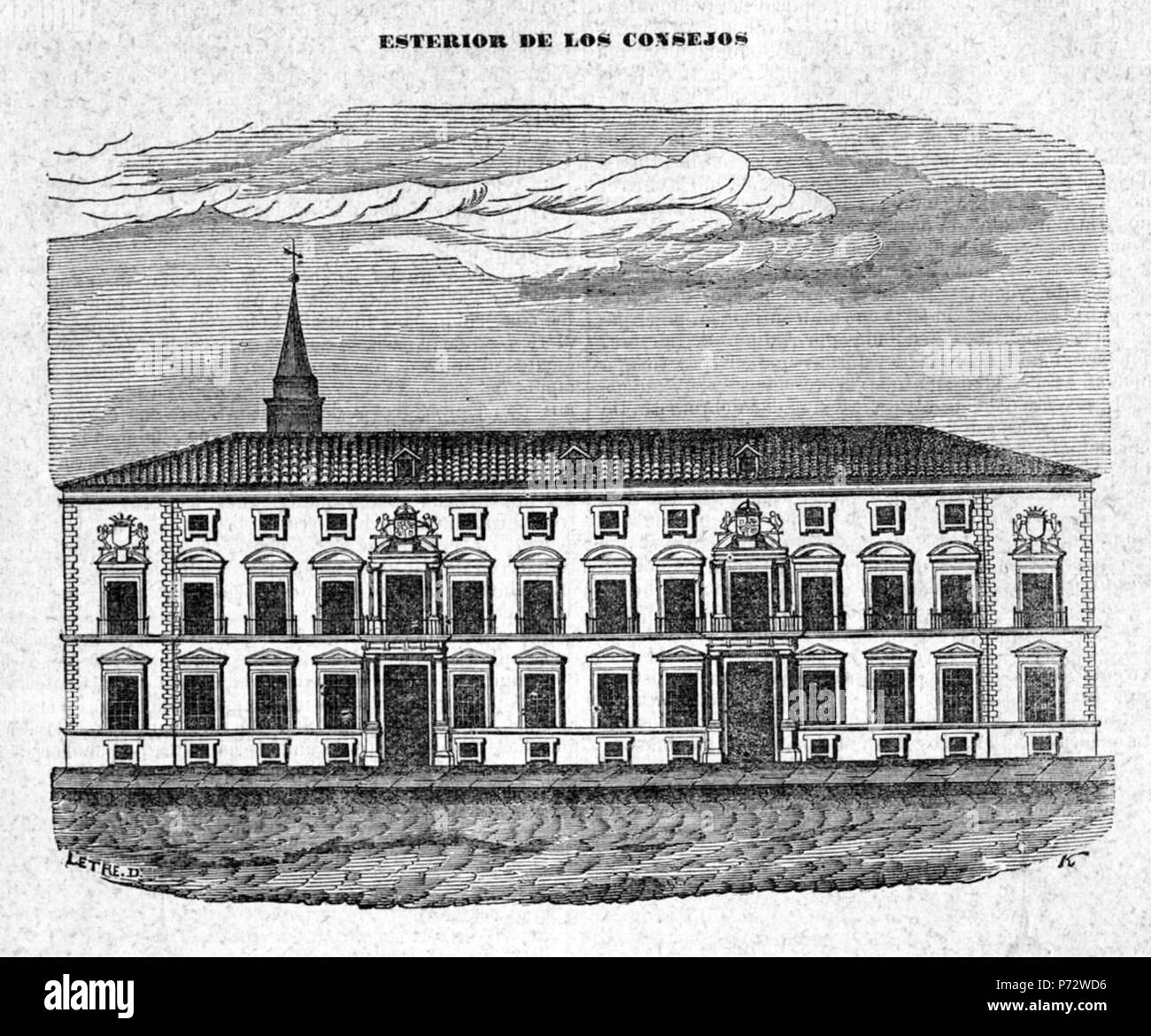 1 1847 Diccionario geográfico-estadístico-Historico de España y sus posesiones de ultramar, tomo X, Madoz, Palacio de los Consejos Foto Stock