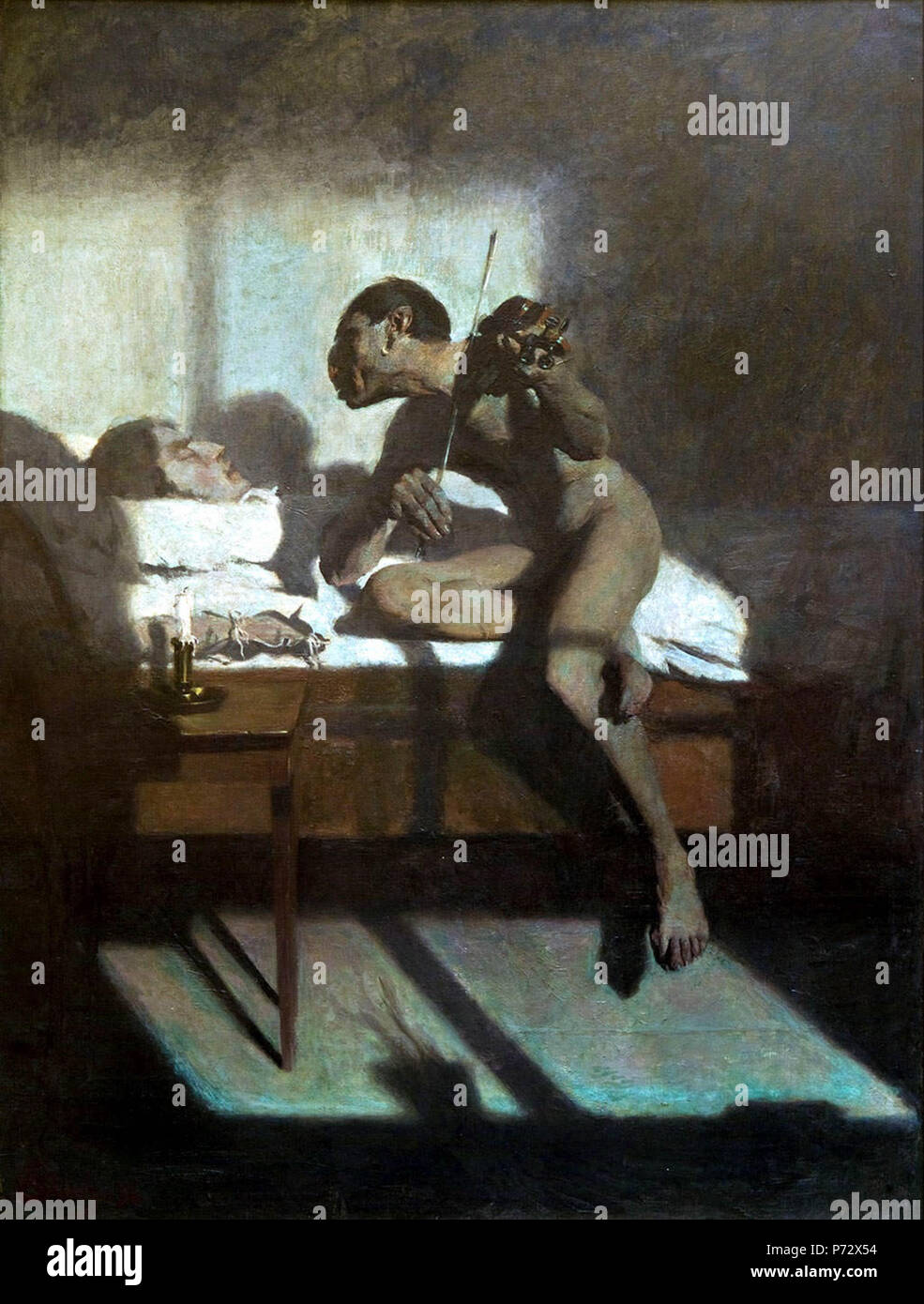 1 Edward Okuń - Śmierć Paganiniego 1898 Foto Stock