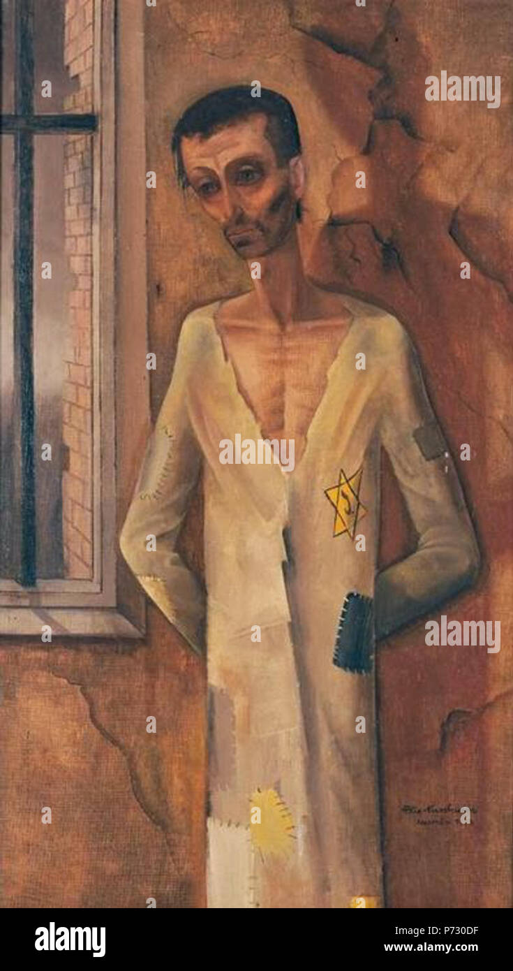 Inglese: ebreo nella finestra, 1943 dipinto di Felix Nussbaum . 16 Gennaio 2015 23 ebreo nella finestra, 1943 Foto Stock