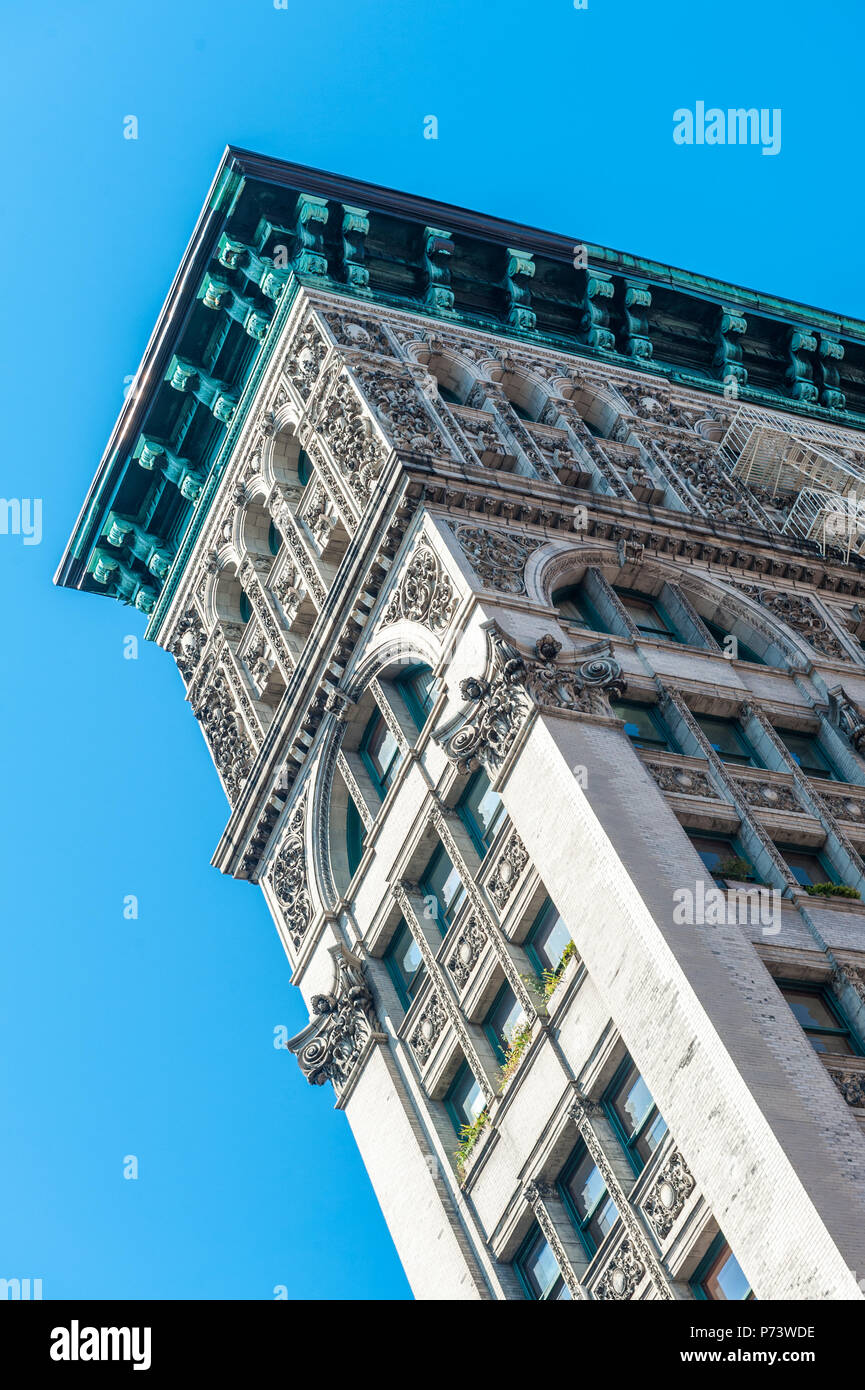 Stati Uniti d'America, New York - 22 Settembre 2010: La seta edificio exchange - ora Hagging edificio - progettato da John Townsend sull'angolo di Broadway e Mercer Foto Stock