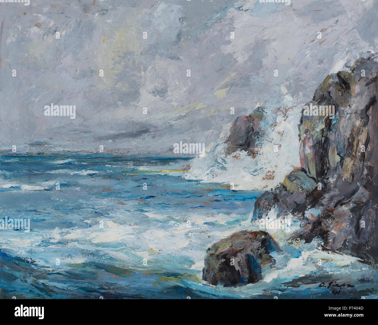 2 Albert Sirk - Morje ob pečinah Foto Stock