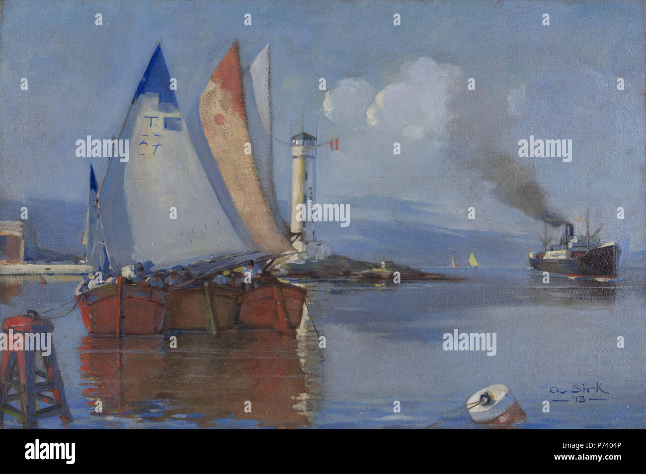 2 Albert Sirk - ladij Prihod v pristanišče Foto Stock