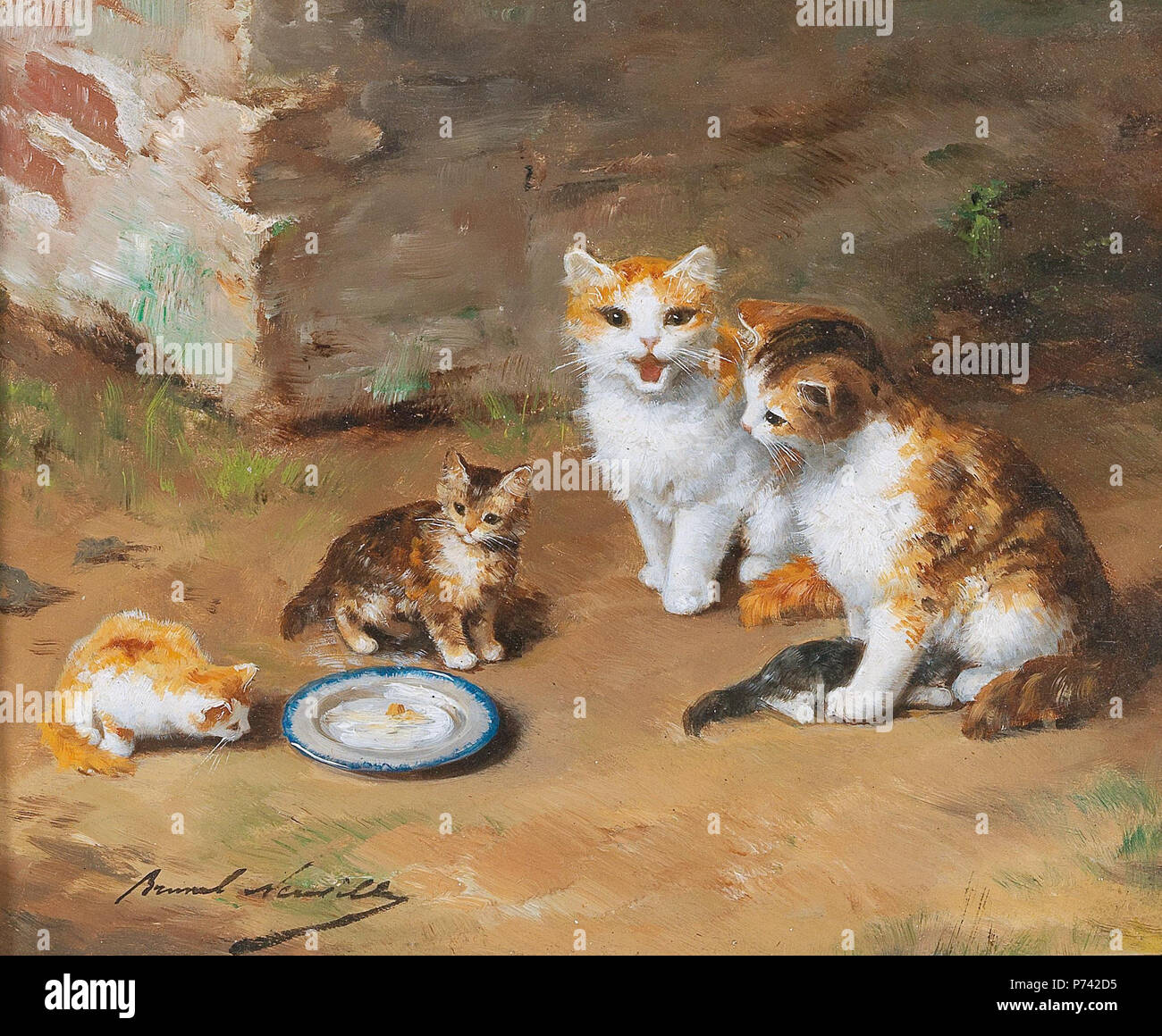 . Famiglia di gatto da 1941 3 Alfred Arthur Brunel-Neuville - Cat Family Foto Stock