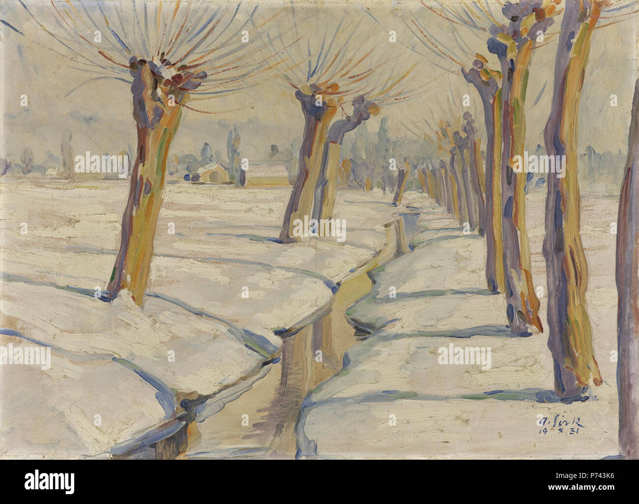 . 1931 2 Albert Sirk - Potok v zimi Foto Stock