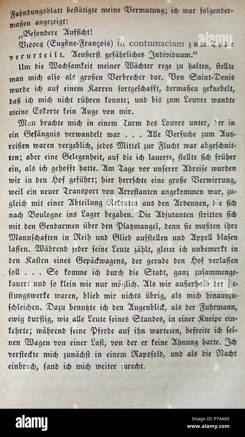 . Landstreicherleben - Vidocqs Denkwürdigkeiten des Mannes mit hundert Namen. Deutsch: Dies ist ein Scan des Buches: Inglese: questa è una scansione del documento: . N/A 52 Landstreicherleben 221 Foto Stock