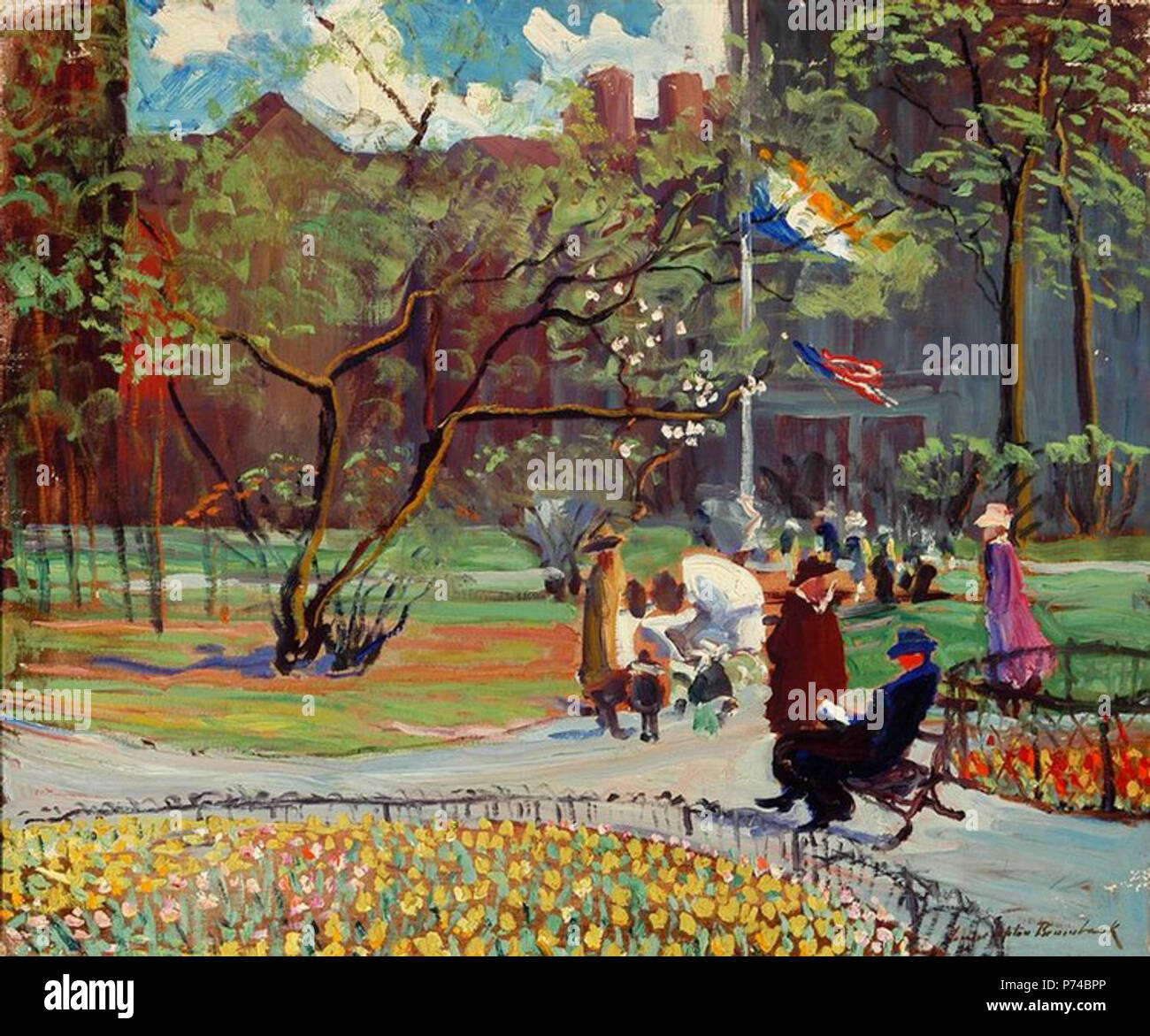 Inglese: Louise Upton Brumback, giorno di maggio, Boston, 1918, olio su tela, altezza: 64,8 cm. (25.5 in.), Larghezza: 76,2 cm. (30 in.) . 1918 3 1918 maggio giorno Boston Foto Stock