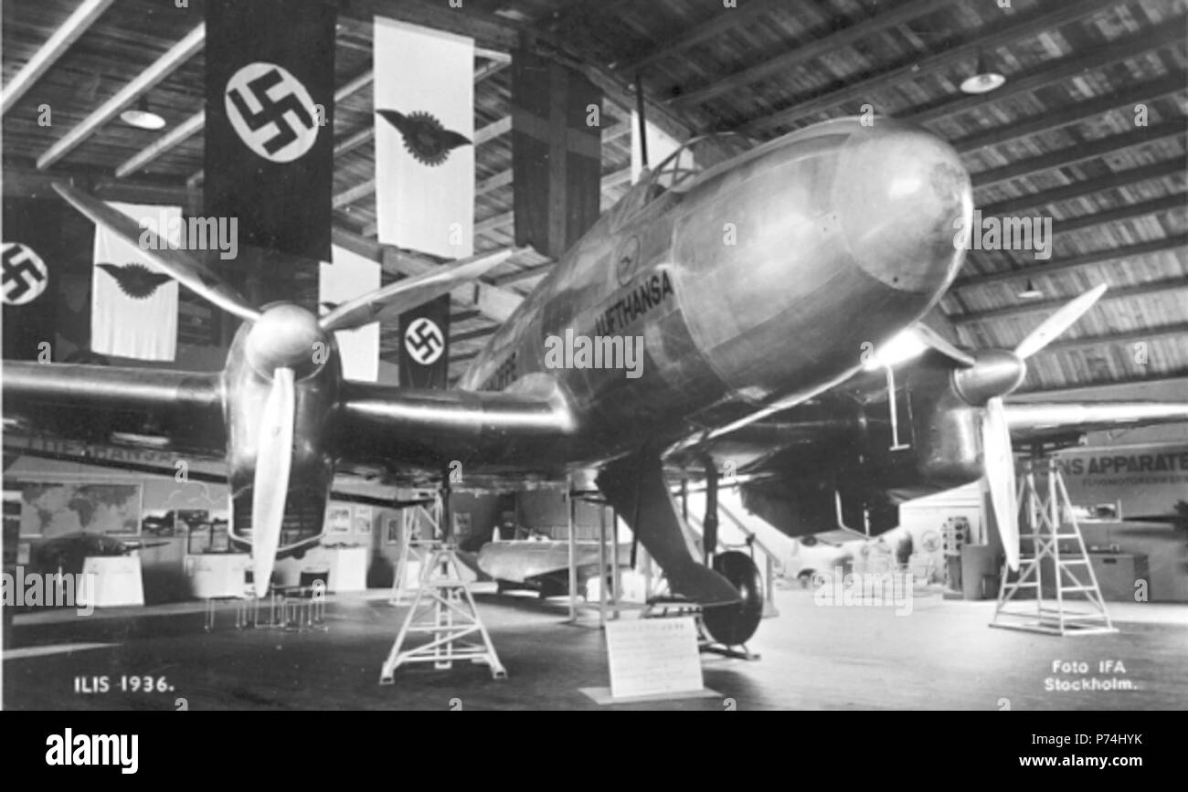 Inglese: fiera mondiale ILIS 1936 a Stoccolma. Il tedesco exhibition hall presso l'aeroporto di Bromma. 13 marzo 2014, 17:09:36 142 ILIS - Expo 1936 a Stoccolma Foto Stock