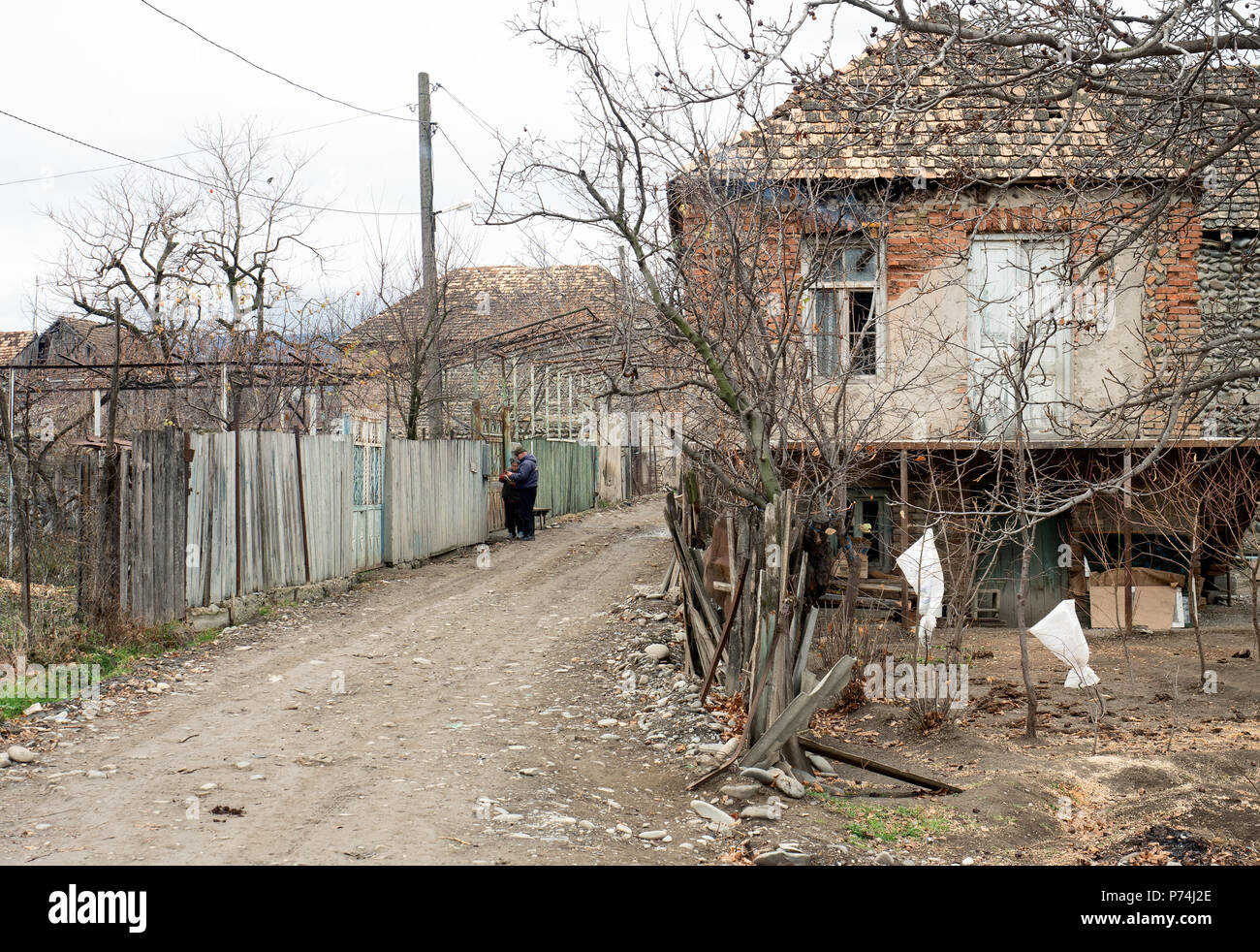 Caucaso villaggio rurale scena, Georgia Foto Stock