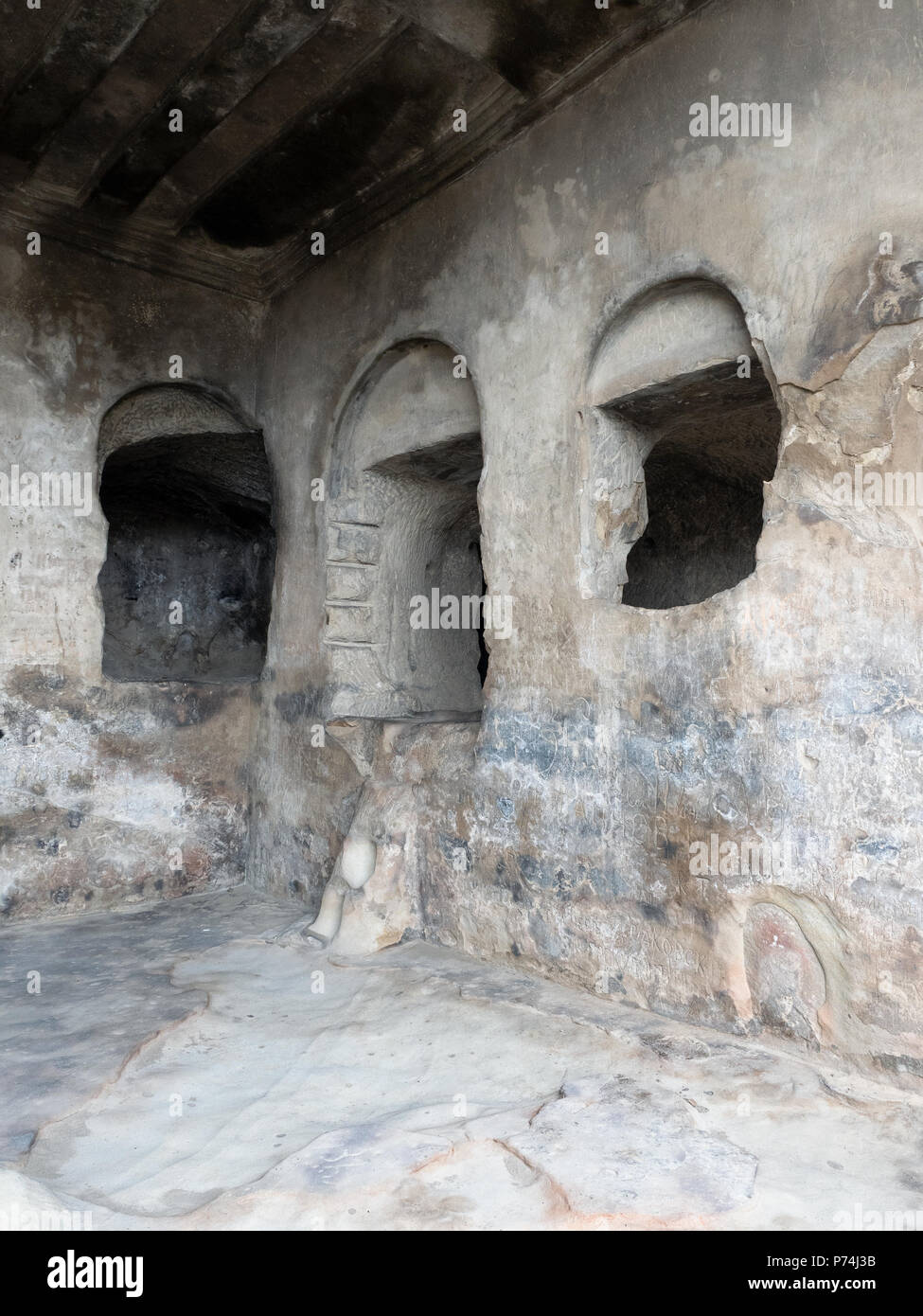 Grotta di Uplistsikhe hall, sito UNESCO in Georgia orientale Foto Stock