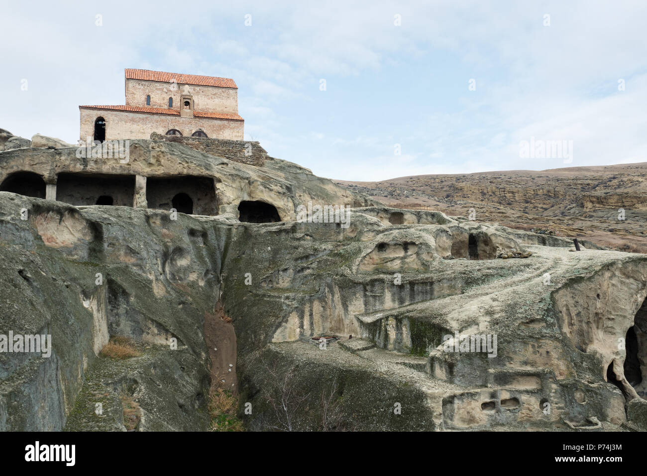 Il monastero di età del Bronzo insediamento di Uplistsikhe, grotta antica città, Georgia Foto Stock