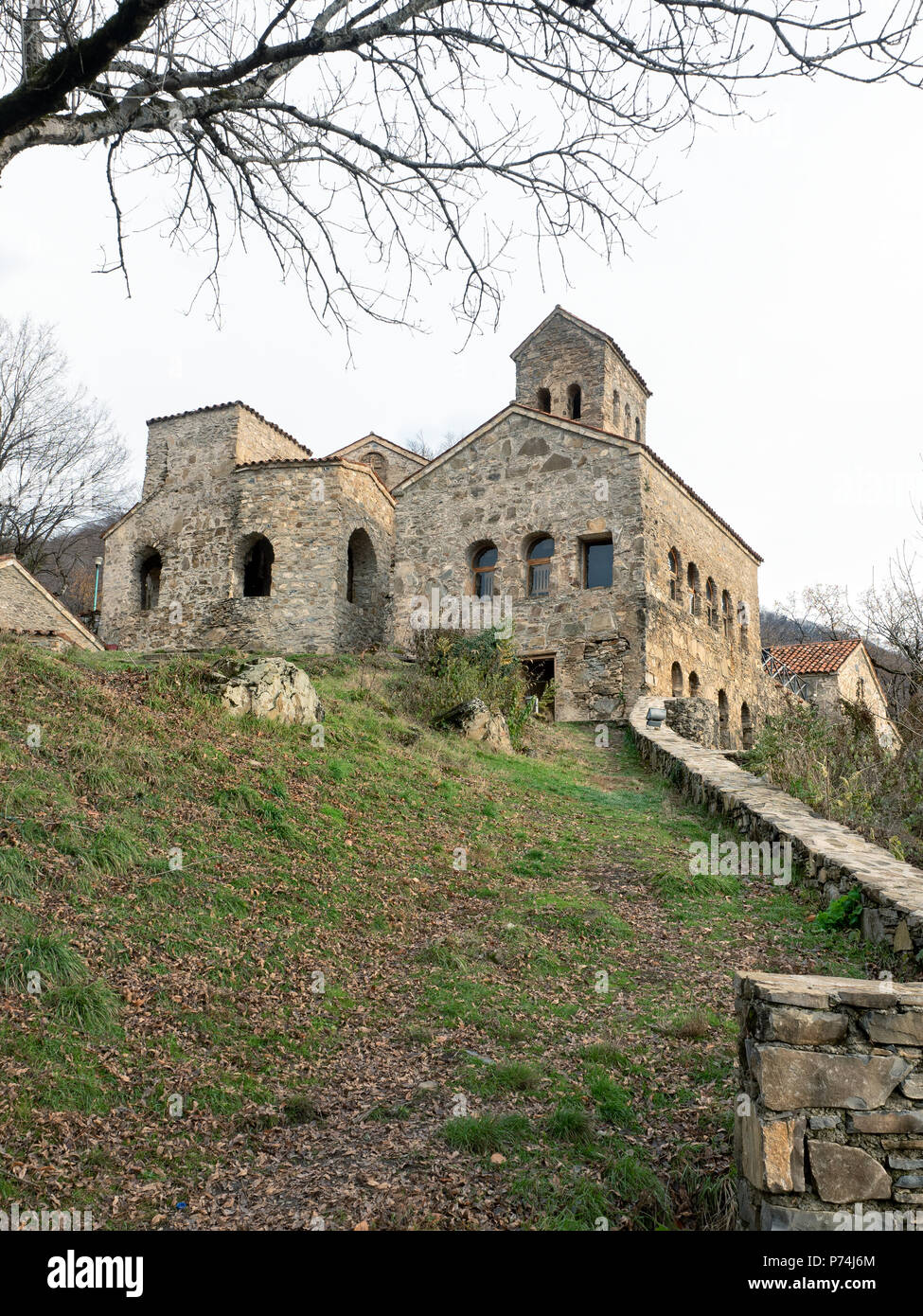 Nekresi hilltop monastero nella valle Alazani, regione di Kakheti, Georgia, nel Caucaso Foto Stock