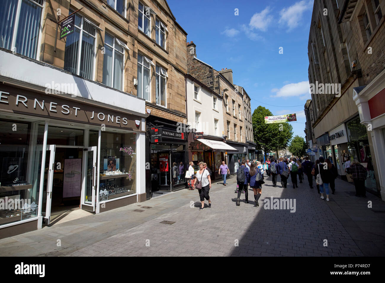 Penny Street strada pedonale dello shopping del centro città di Lancaster England Regno Unito Foto Stock