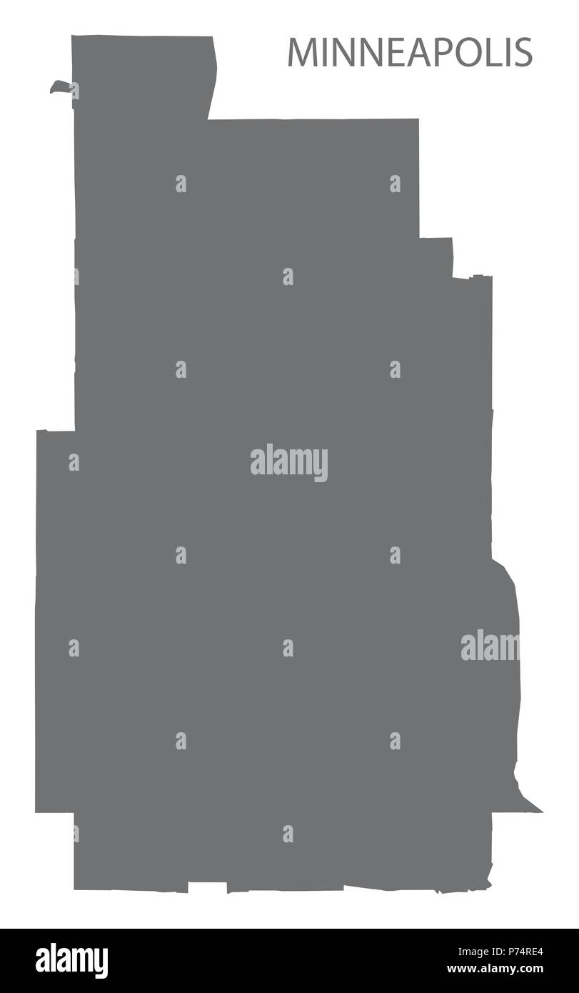 Minneapolis Minnesota mappa della città grigio illustrazione forma silhouette Illustrazione Vettoriale