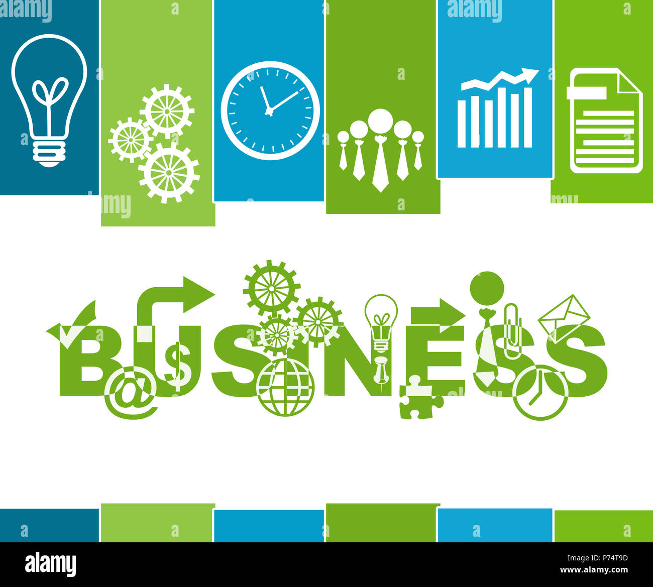 Business Green strisce blu simboli Foto Stock