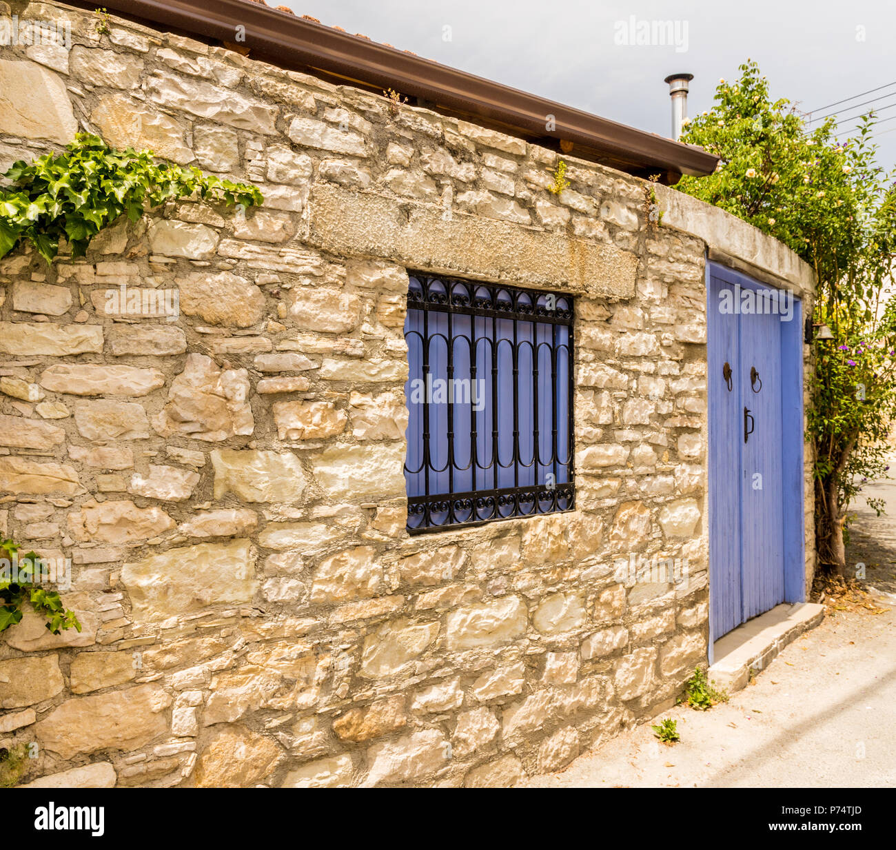 Una vista del villaggio tradizionale Lania in Cipro Foto Stock