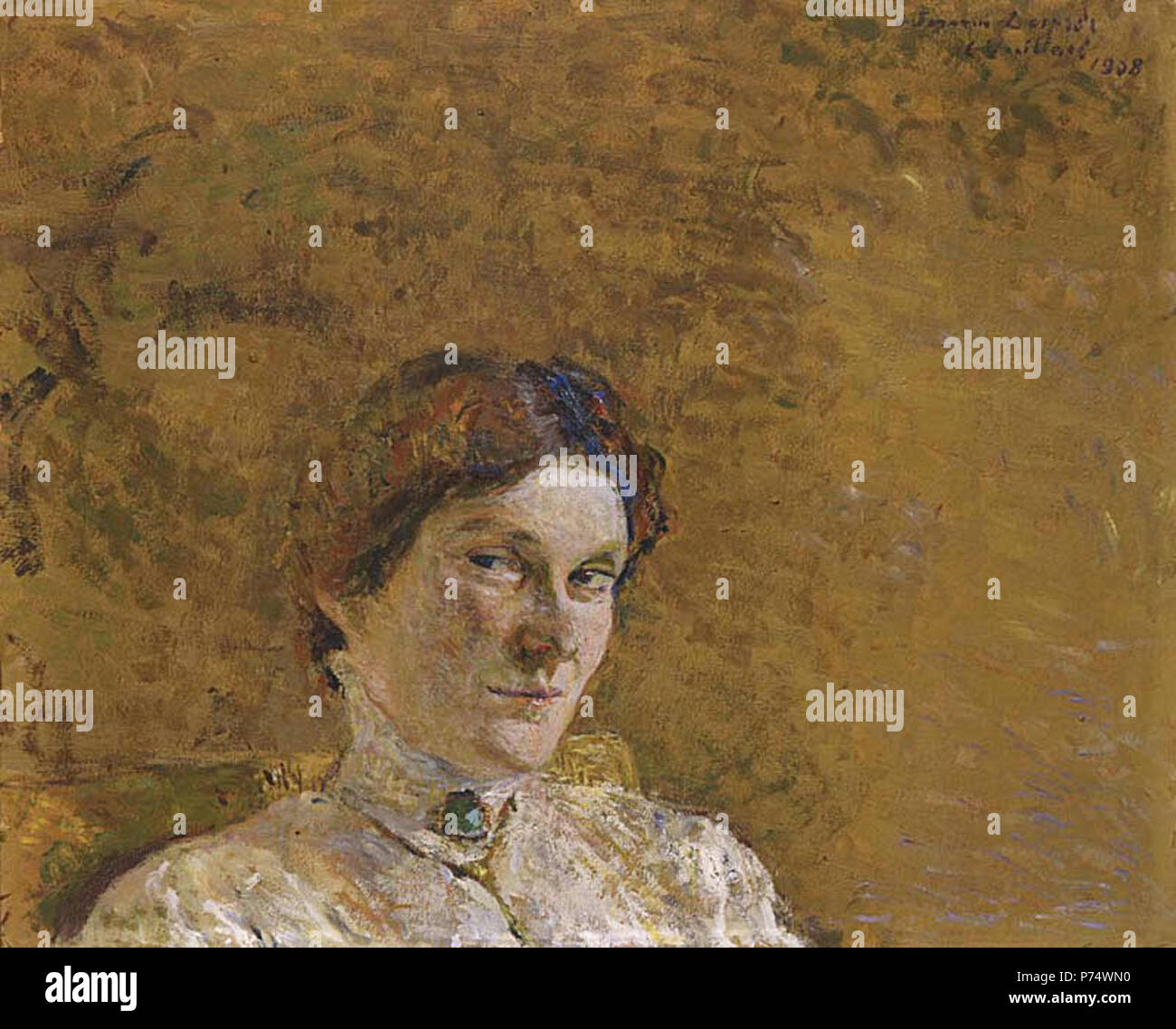 . Français : Portrait de Suzanne Desprez inglese: Ritratto di Suzanne Desprès . Ritratto della celebre attrice francese, Suzanne Desprès (1873-1951), moglie del direttore del teatro, Aurelien Lugné-Poë (1869-1940), amico di Vuillard e strettamente associato al Nabis movimento artistico. 1908 9 Edouard Vuillard Portrait de Suzanne Despres, 1908 Foto Stock