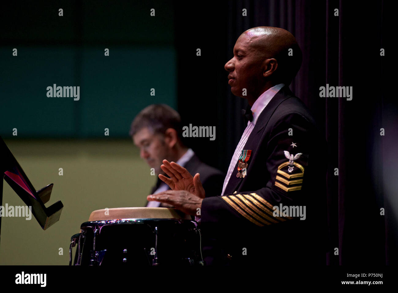 PUNTA GORDA, Fla. (3 marzo 2015) Senior Chief Musician Stacy Loggins, di Las Vegas, svolge con gli Stati Uniti Navy Band durante un concerto a Charlotte Harbor centro di eventi e conferenze in Punta Gorda, Fla. U.S. La banda della marina militare è in tournée in Sud-est degli Stati Uniti, con spettacoli in 32 città. Foto Stock