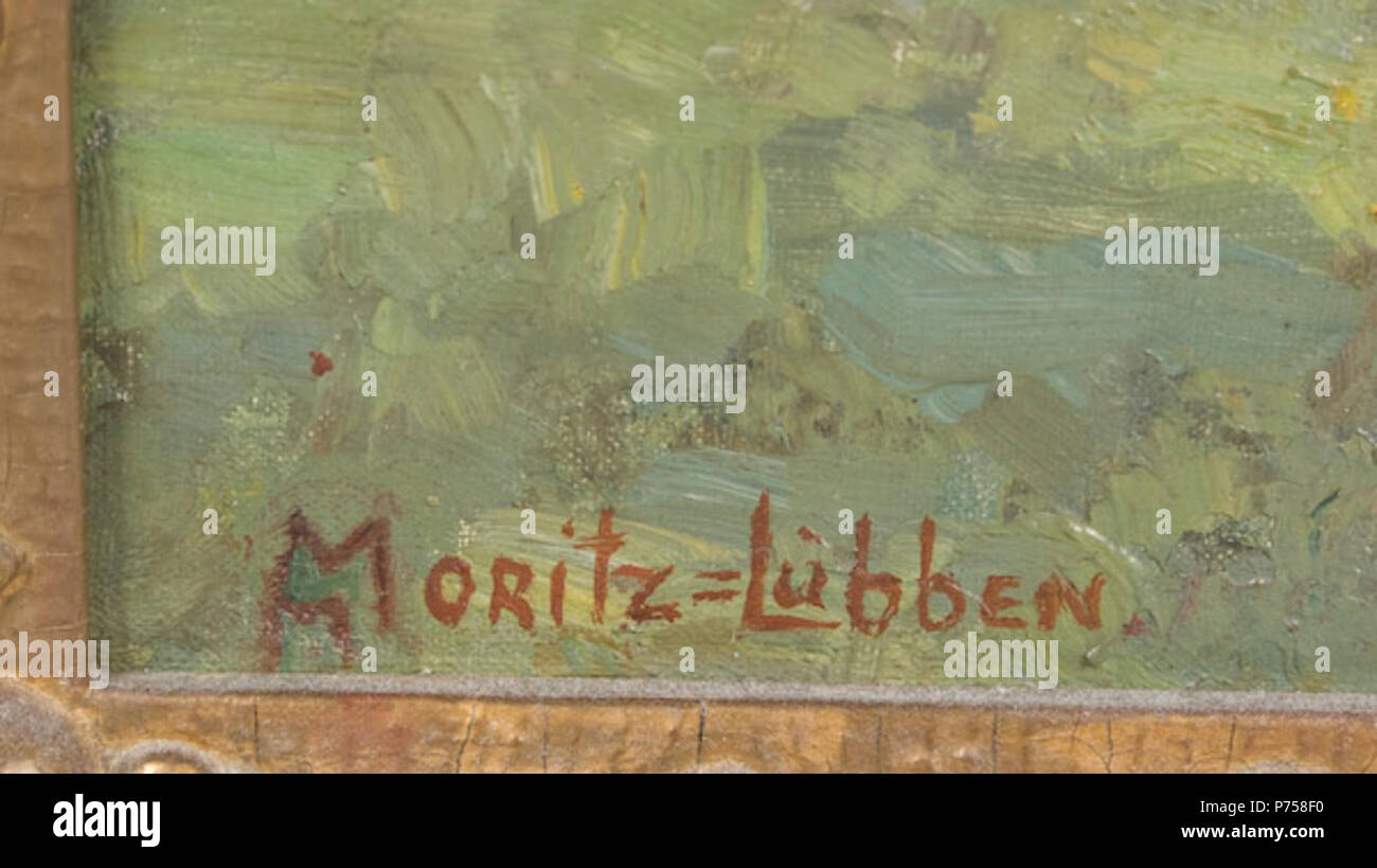 Inglese: Betulla nel paesaggio, olio su tela, firmato "oritz-Lübben' nell'angolo inferiore sinistro, 28 3/4 × 20 1/2 in. prima di 1925 167 Moritz, Marie Elisabeth 005 di betulle nel paesaggio (dettaglio) Foto Stock