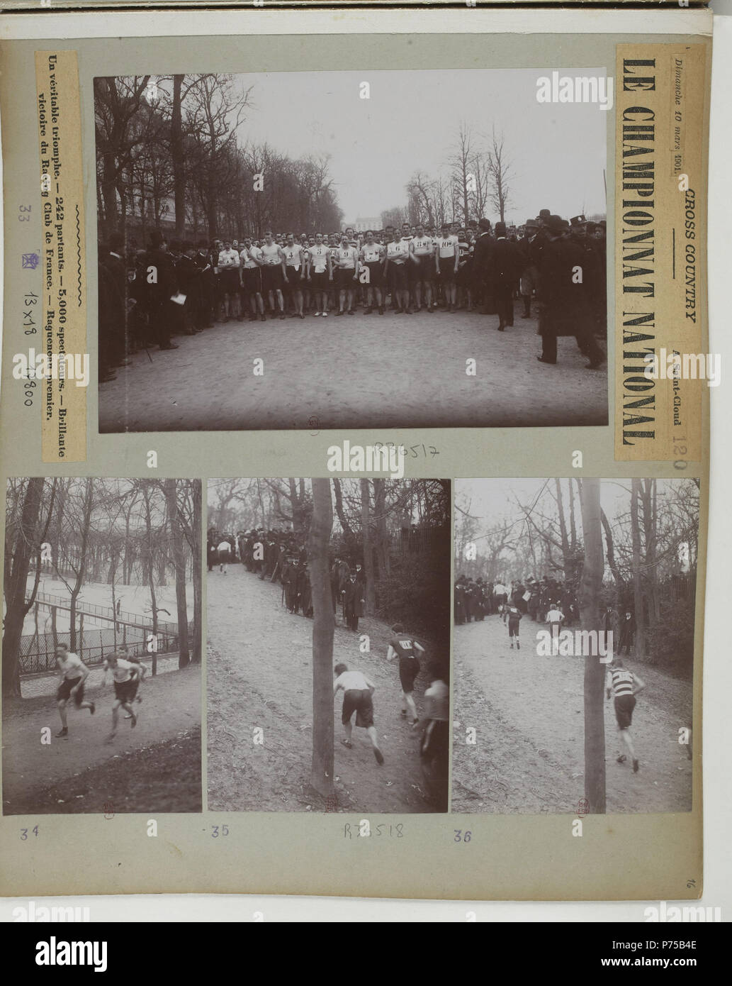 [Collezione Jules Beau. Photographie sportive] : T. 15. Année 1901 / Jules Beau : F. 16. Cross country, Championnat nazionale, Saint-Cloud, 10 mars 1901; . 1901 20 Btv1b84333426-p035 Foto Stock