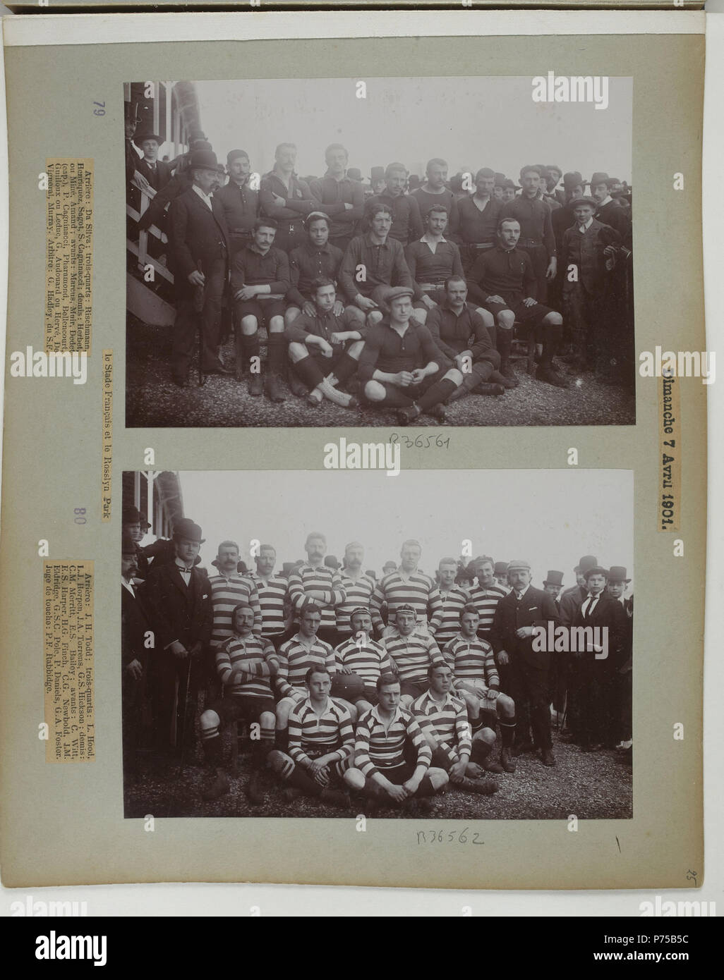 [Collezione Jules Beau. Photographie sportive] : T. 15. Année 1901 / Jules Beau : F. 25. Stade Français, Rosslyn Park, 7 avril 1901; . 1901 20 Btv1b84333426-p053 Foto Stock