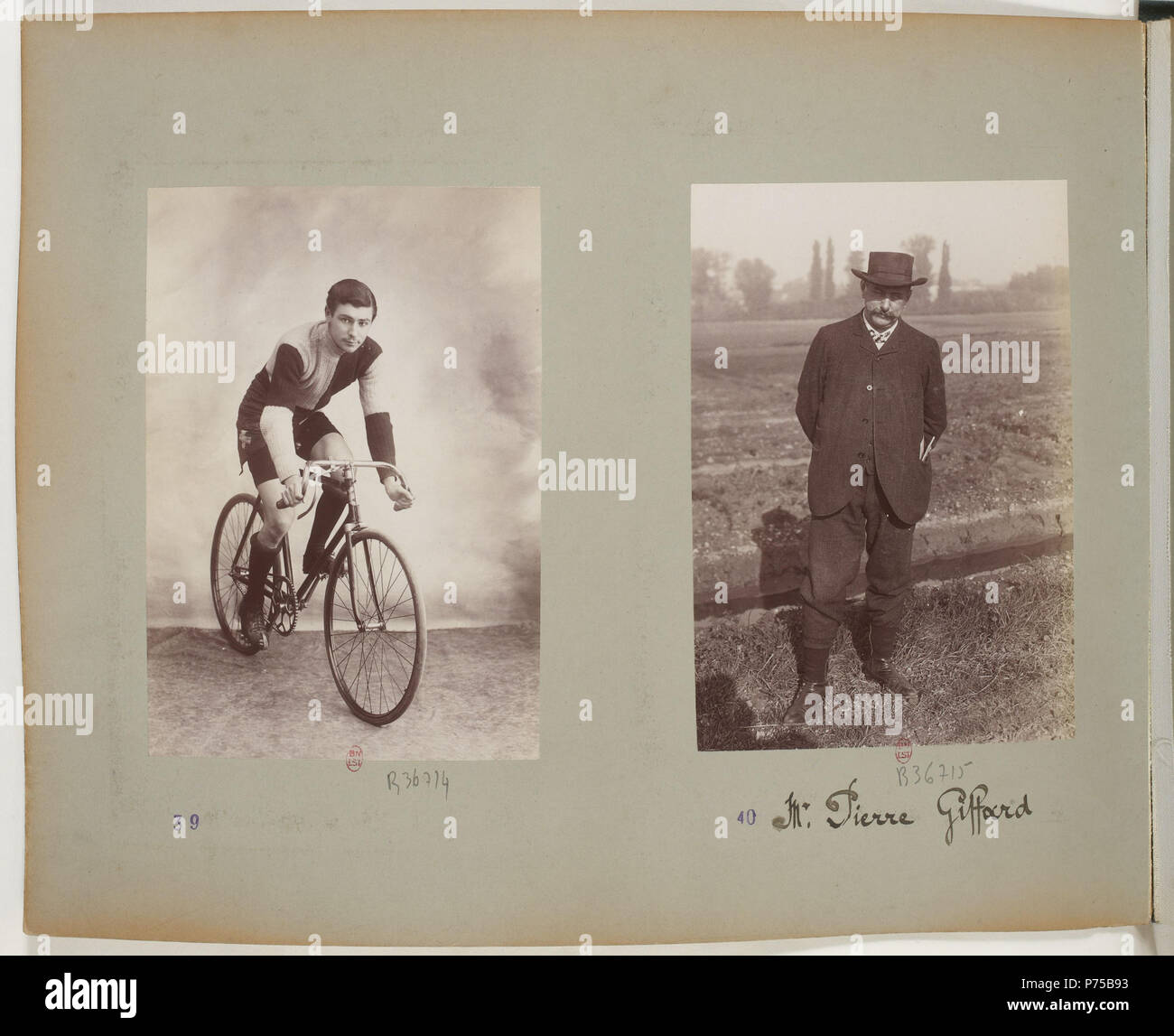 [Collezione Jules Beau. Photographie sportive] : T. 16. Années 1901 et 1902 / Jules Beau : F. 8v. [Sans titre] ; Pierre Giffard; . tra 1901 e 1902 20 Btv1b8433343m-p020 Foto Stock