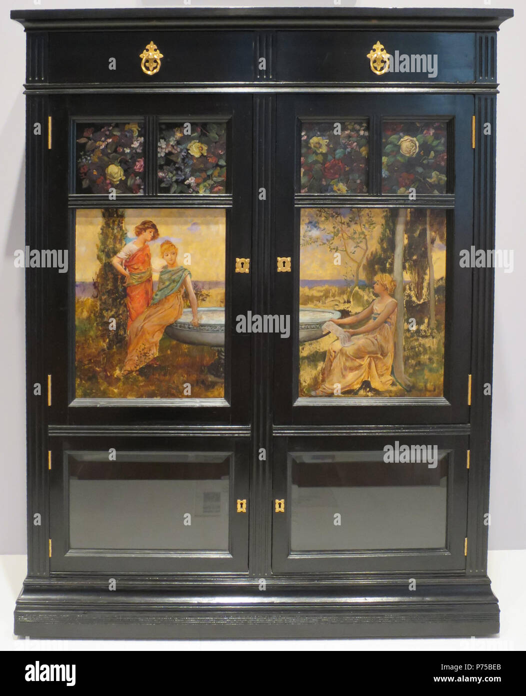 Armadio realizzato in New York, 1882, pittore Hicock sarà bassa, autore ignoto, High Museum of Art . Prese nel 2013 21 cabinet, 1882, pittore Hicock sarà bassa, High Museum Foto Stock