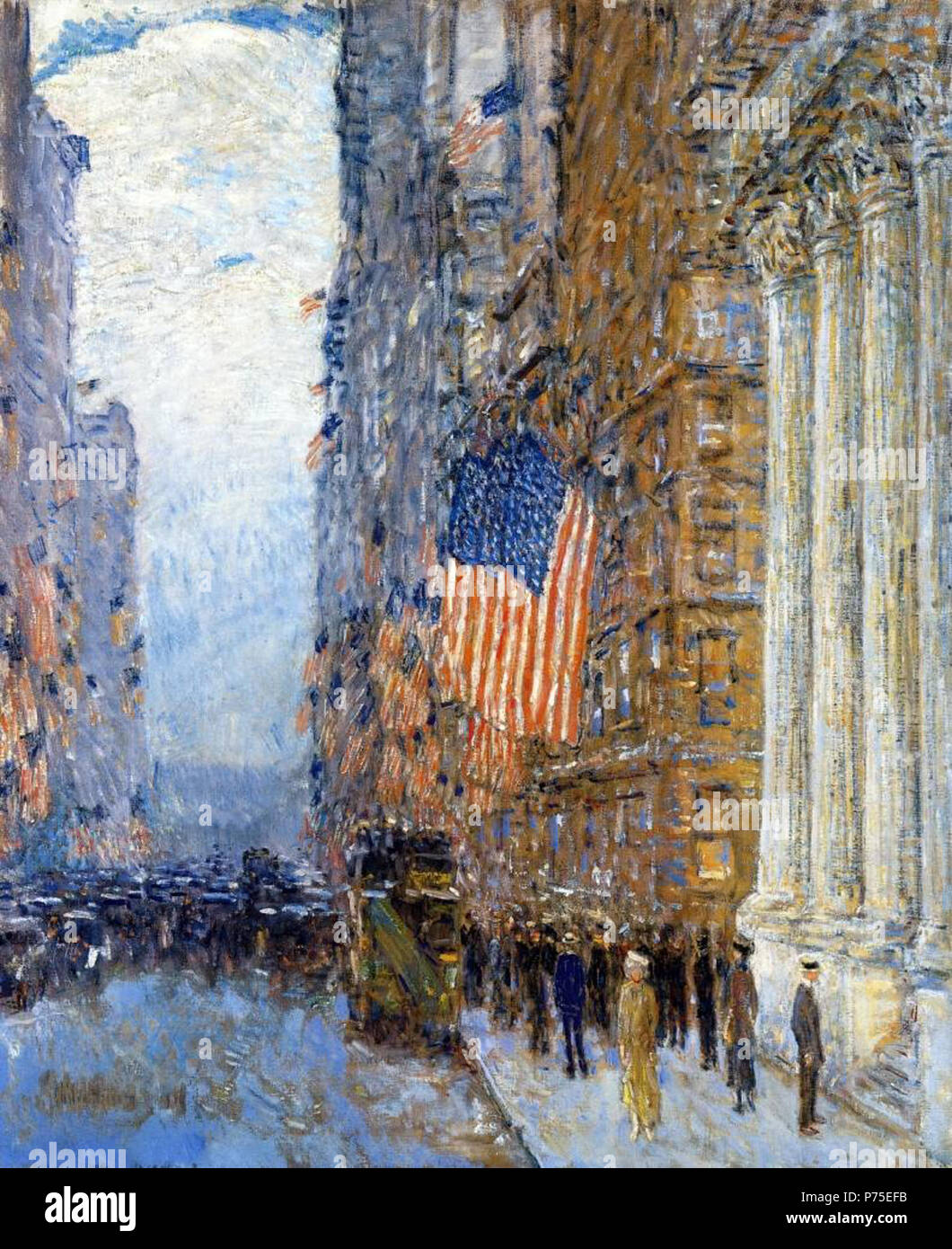 Bandiere a Waldorf . 1916 122 Bandiere a Waldorf, 1916 Bambino Hassam Foto Stock