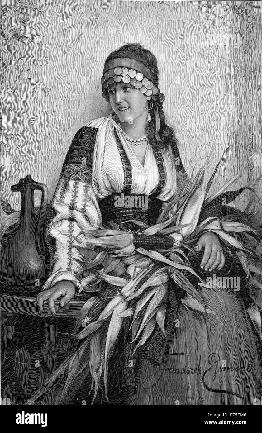 Un rumeno Maiden . 2 Novembre 1889 124 Franciszek Ejsmond - una fanciulla rumeno Foto Stock