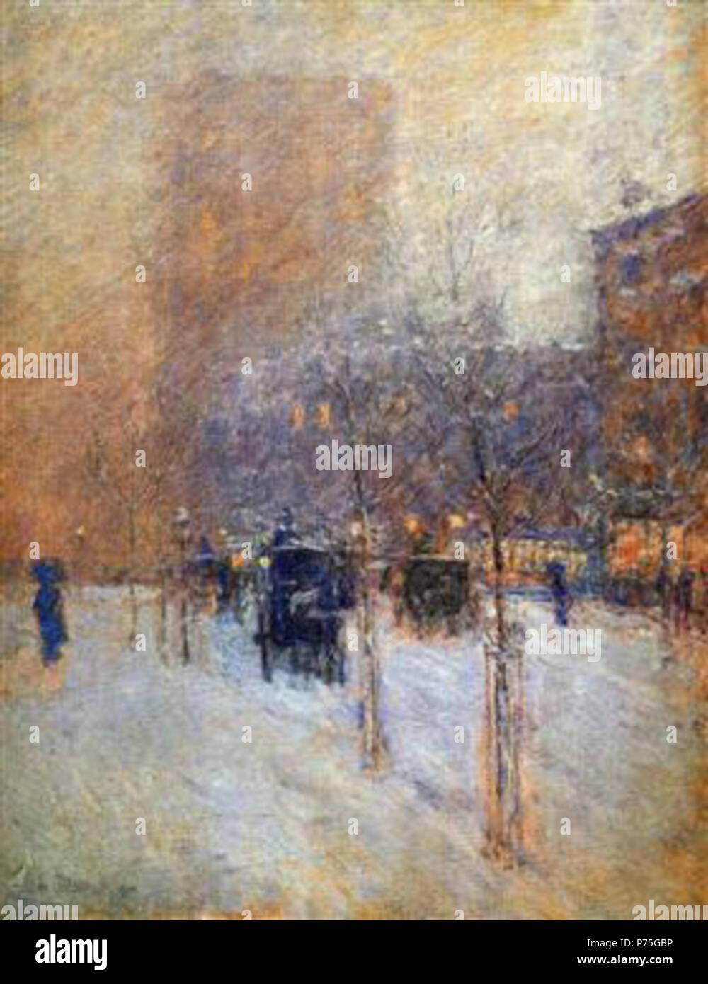 Lavorare da bambino Hassam . prima di 1935 136 Hassam - tardo pomeriggio-new-york-inverno-1900 Foto Stock