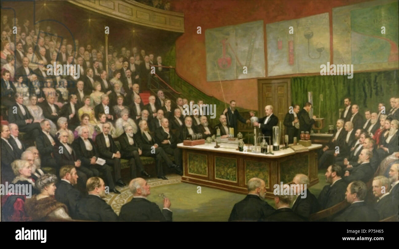 . Un venerdì sera discorso alla Royal Institution; Sir James Dewar su idrogeno liquido 1904 139 Henry Jamyn Brooks - un venerdì sera discorso alla Royal Institution; Sir James Dewar su idrogeno liquido, 1904 Foto Stock