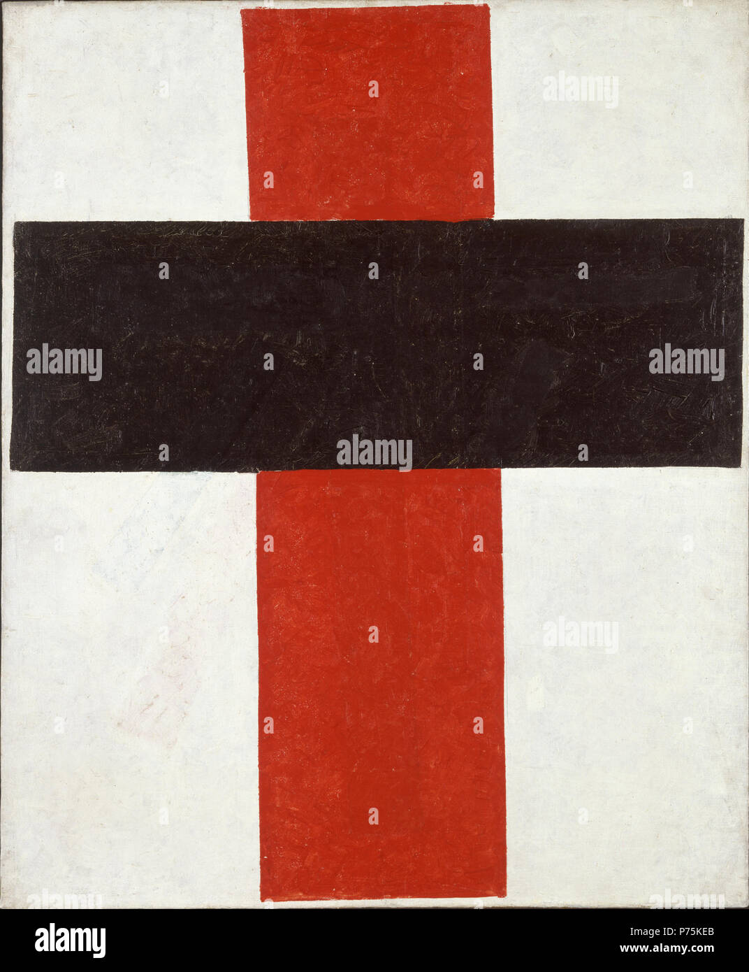 . Ieratico Croce Suprematist . grande croce in nero su rosso su bianco . 1920-21 161 Malevitj Foto Stock