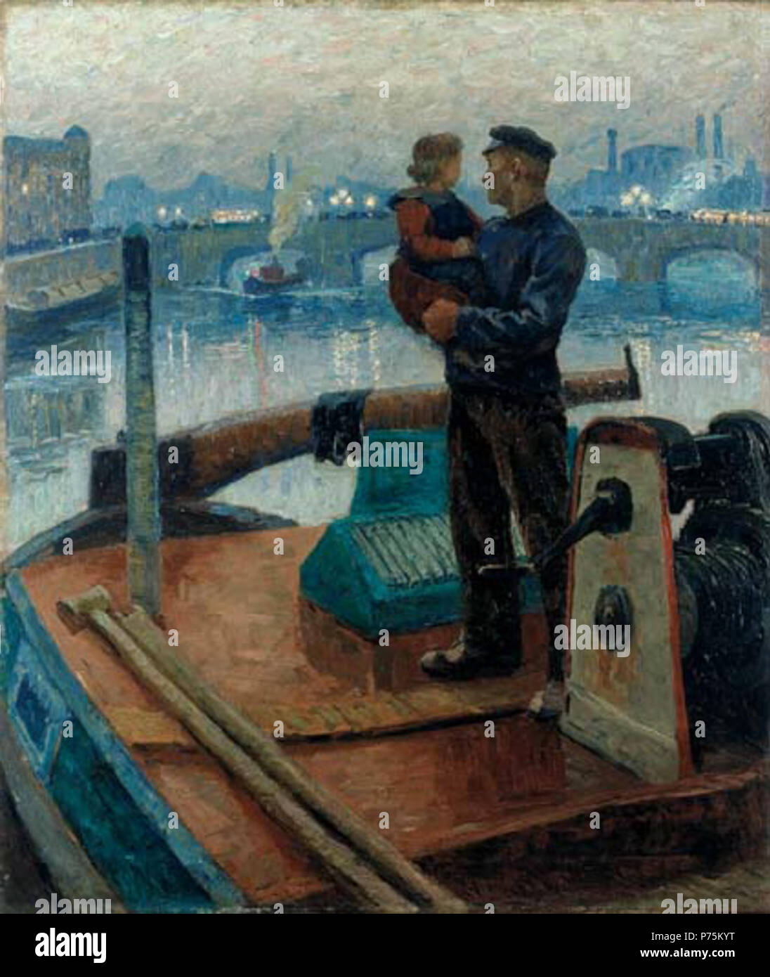Die Spree ho oder III, Öl auf Leinwand; 116 x 99 cm; raccolta: Stiftung Stadtmuseum Berlin . 1919 163 Max Fabian Die Spree Foto Stock
