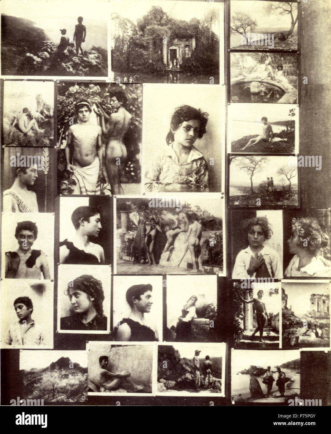 Inglese: Foglio Catalogo da Wilhelm von Gloeden (1856-1931). Italiano: Foglio di catalogo di Wilhelm von Gloeden (1856-1931). Norsk bokmål: Arca fra katalogen av Wilhelm von Gloeden (1856-1931). Norsk nynorsk: Arca frå katalogen av Wilhelm von Gloeden (1856-1931). . 1895/1900. 128 Gloeden, Wilhelm von (1856-1931) - Campionario 10 Foto Stock