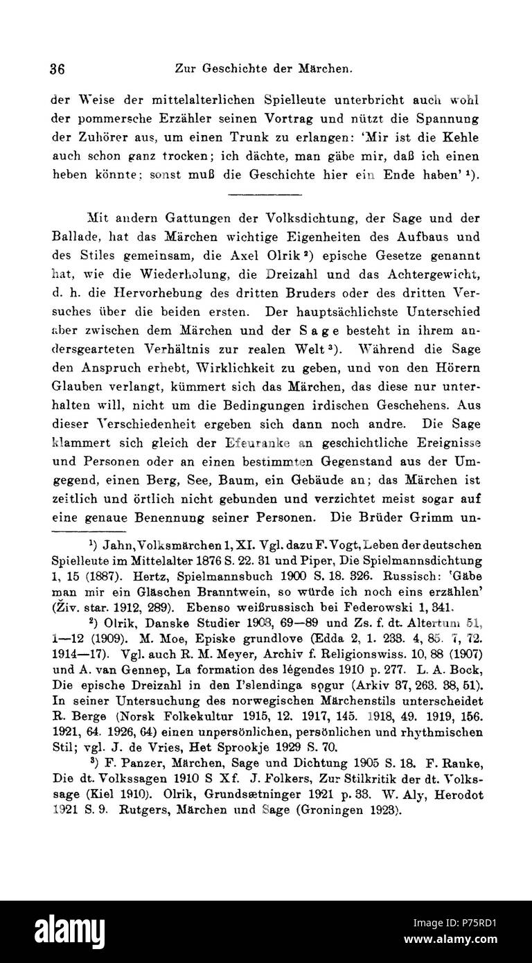 131 Grimms Märchen Anmerkungen (Bolte Polivka) IV 036 Foto Stock