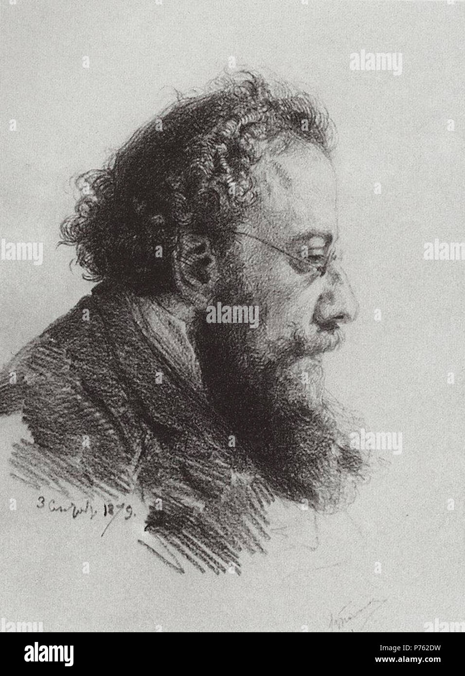 Inglese: Ritratto di un critico d'arte A. Prahov. 1879 189 Ritratto di un critico d'arte A. Prahov Foto Stock