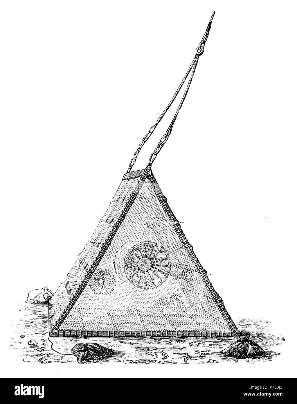 Il riutilizzo per la cattura di diverse dimensioni di deep sea animali. Costruito dal principe di Monako, 1902 Foto Stock